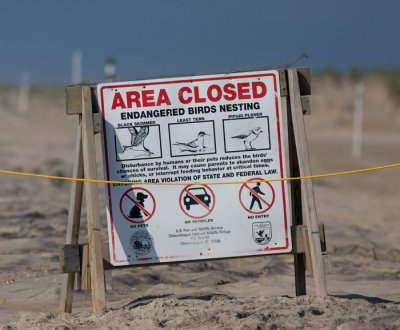 Restricted area of beach