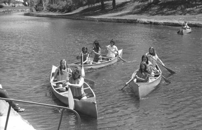 SCS Canoe Team practising on the Lynn River - Simcoe
