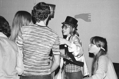 Bruce Kendrick presiding at the Sadie Hawkins dance