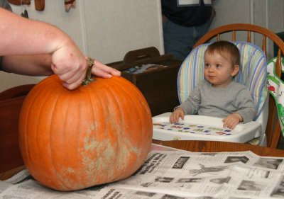 Why is daddy stabbing that pumpkin?