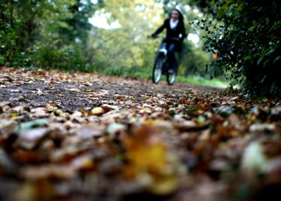 November 17 2010:<br> Girl cycling