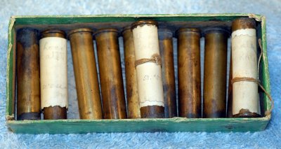Box of Stevens .44-100 Two Inch Shells with Reloading Information