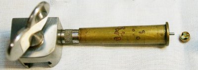 Stevens Re-Decapper with .32-35 Case on Decapping Rod