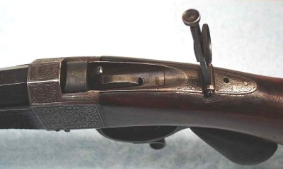 Breech and Tang Sight of a Zetter Bros Center Fire Rifle