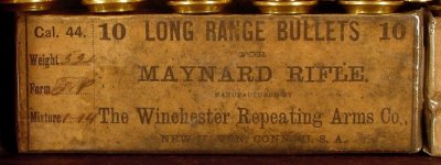 Box of Winchester 520 Grain Paper Patch Bullets Labeled Especially For Maynard Rifles