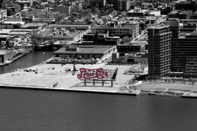 Views from the Empire State Building, E view, Pepsi Cola sign