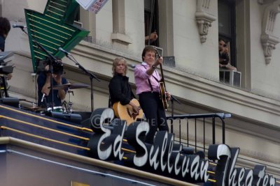 Sir Paul McCartney, David Letterman marquee, NYC