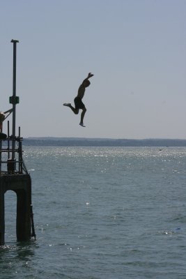 Hot day, jump in the sea, sounds good to me.