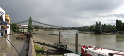 Hammersmith Bridge view from upstream.