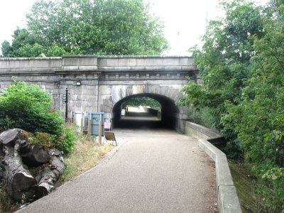 Tow path under the south side of the bridge.