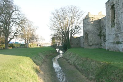 The moat outside the north wall.