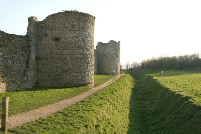 The moat outside the west wall.