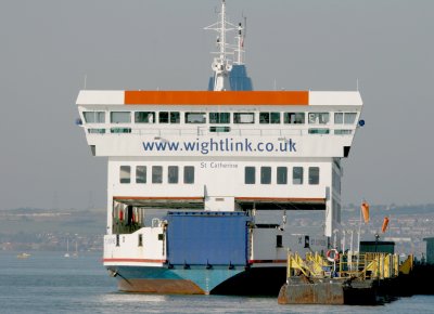 Isle of Wight ferry off duty, at the pier.