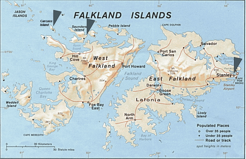 Falkland Landing Map