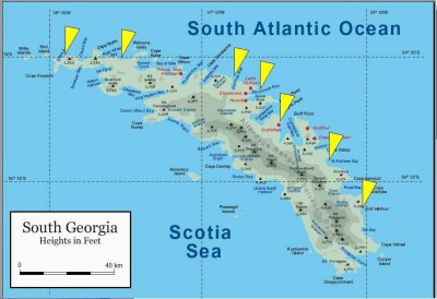 South Georgia landing map