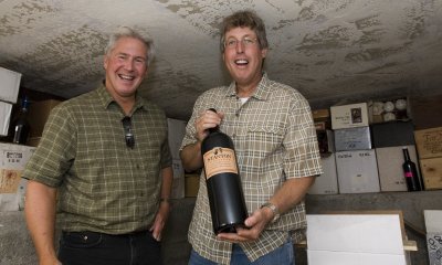 Steve and Doug in the Stanton wine cellar