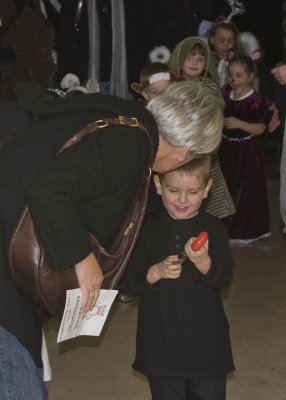 Grandma talking to Preston backstage