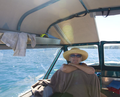 Mary was relaxed and enjoying the day on Paulina Lake