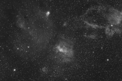The Bubble Nebula area widefield Ha