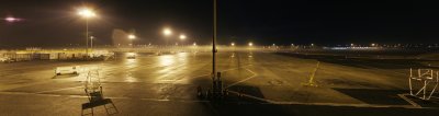 Minutes after cargo hub with a thin layer of fog coming