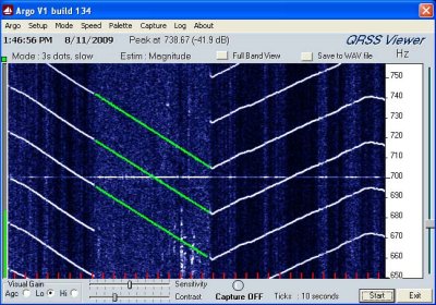 Slow shift with gap in transmission, 10 sec ticks, 5 min 40 sec total