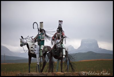 Horseback on metal Horses