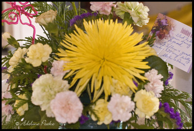 Flowers from well wishers.