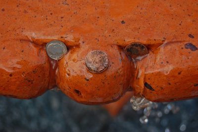 Coins in fountain