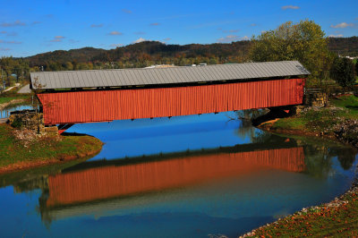 THE RED COVERED BRIDGE