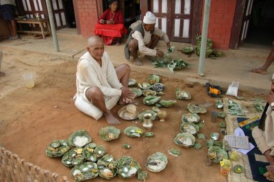 Preparing offerings - Pokhare