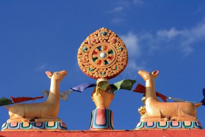 Roof decoration of a gompa