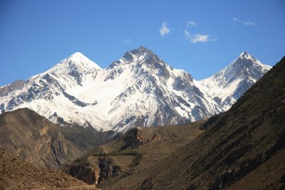 Peaks of Muktinath Himal and Panda Khola gorge