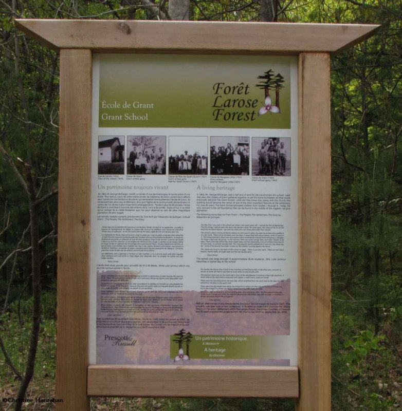 Grant schoolhouse information sign