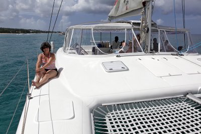 Kelly on the Catamaran
