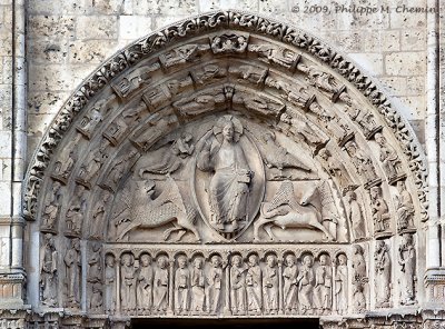 Portail royal, portail central dit Portail du Christ en majest