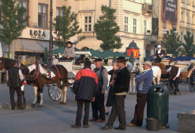 Carriages waitng for tourists