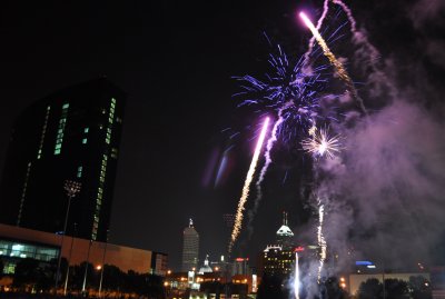 Downtown fireworks