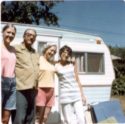Camping 1970 - Jeannie, Dad, Mother & Faye