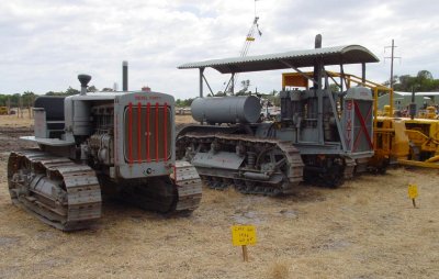 A Caterpillar Diesel Forty and a Caterpillar gas Sixty. Both of these tractors are owned by farmer and tractor collector, Bob Lukin, who has a sizeable collection. The Diesel Forty was originally purchased by a big timber company and used for logging.