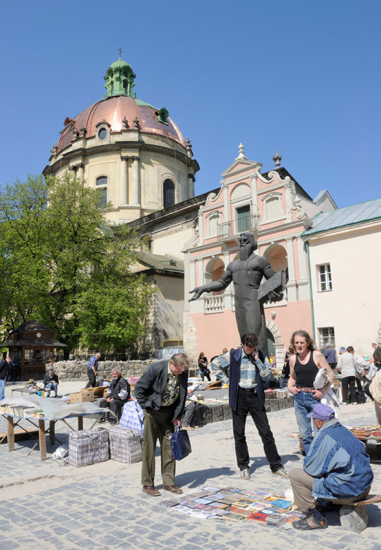 Lviv. Monument to Ivan Fedorov, the founder of book printing in Russia and Ukraine