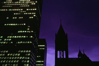 CHURCH AND SKYSCRAPERS