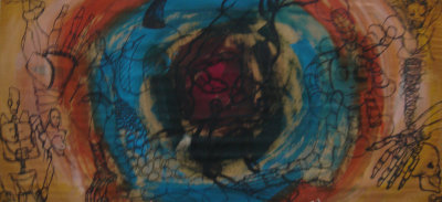 Black hole 10/08 Acrylic on Fabric