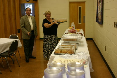 Bill and Cindy getting the reception ready