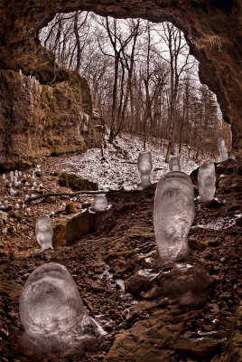 Ice Mushrooms in Hamilton cave