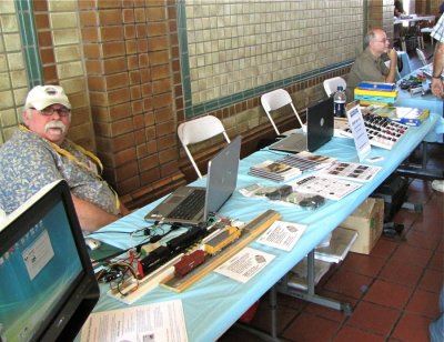 Jer Ingram manning the SPROG II DCC programmer table