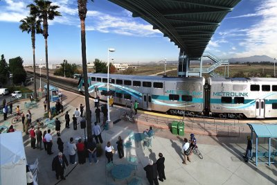 Metrlink Officials unveiling their new Guardian Fleet' Hyundai-Rotem commuter cars. Irvine, CA 12/9/10