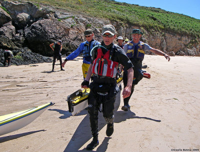 carrying a fully loaded kayak