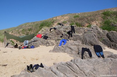drying paddling clothes