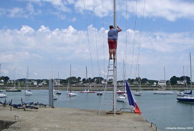 doing something with the flag