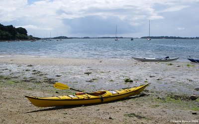 My boat at the beach of Ile-aux-Moines